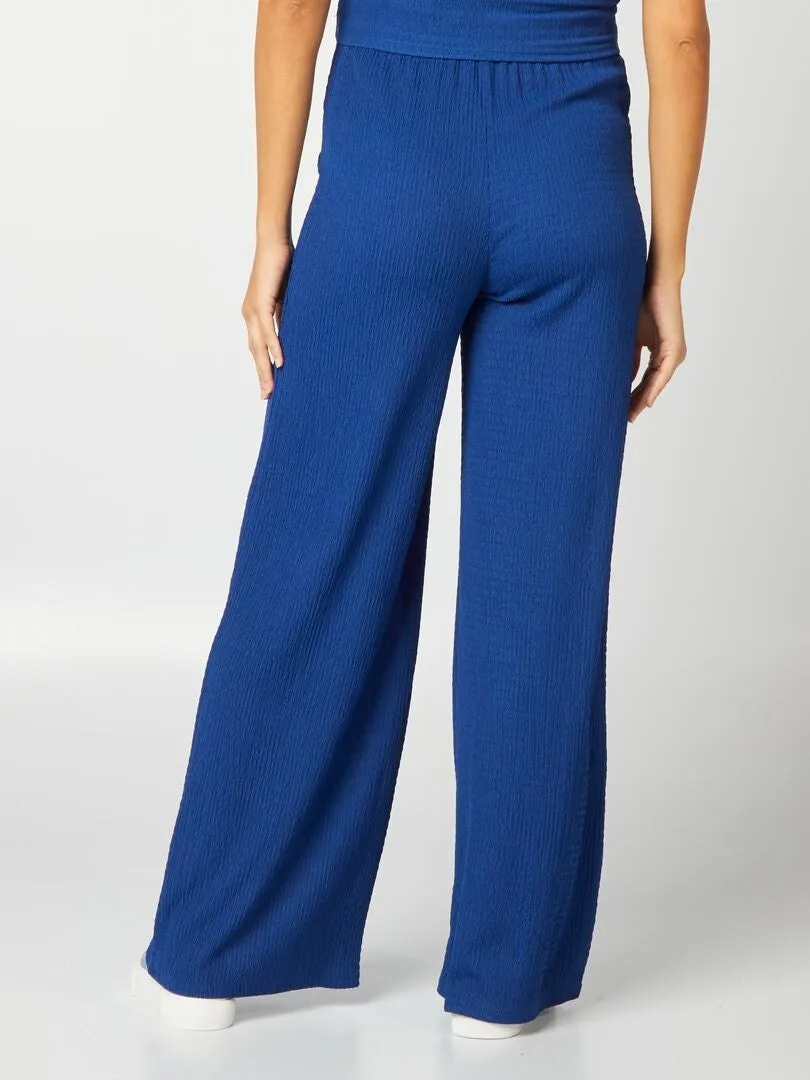 PANTALóN DE PUNTO GOFRADO PREMAMá  AZUL