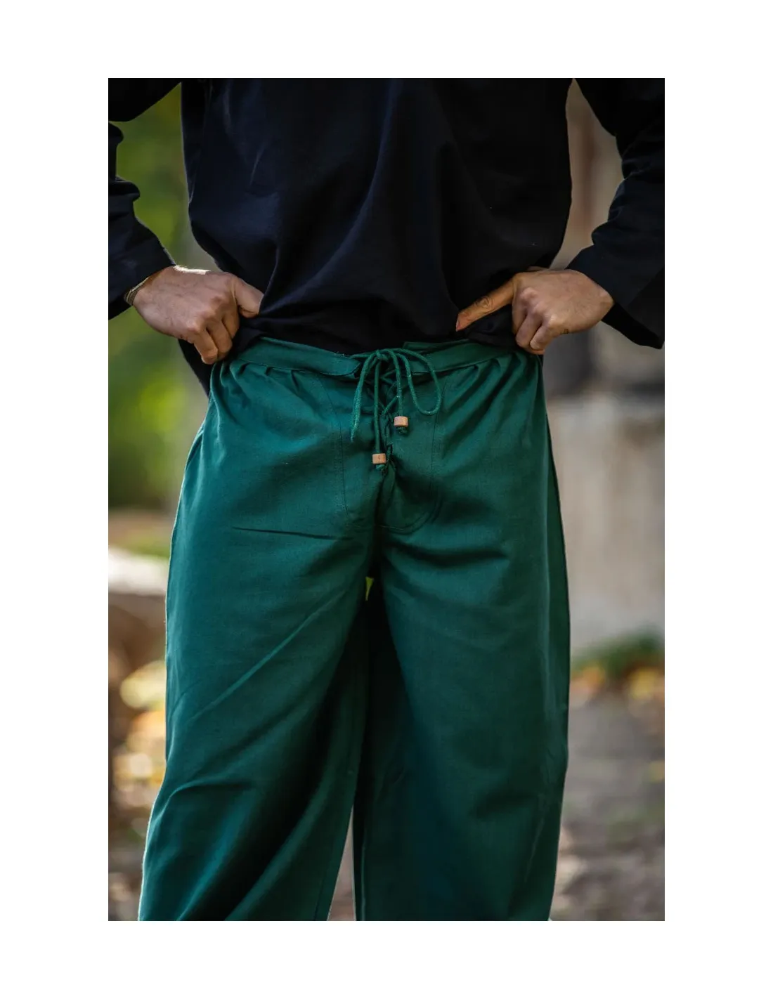 Pantalón medieval Gerold, color verde