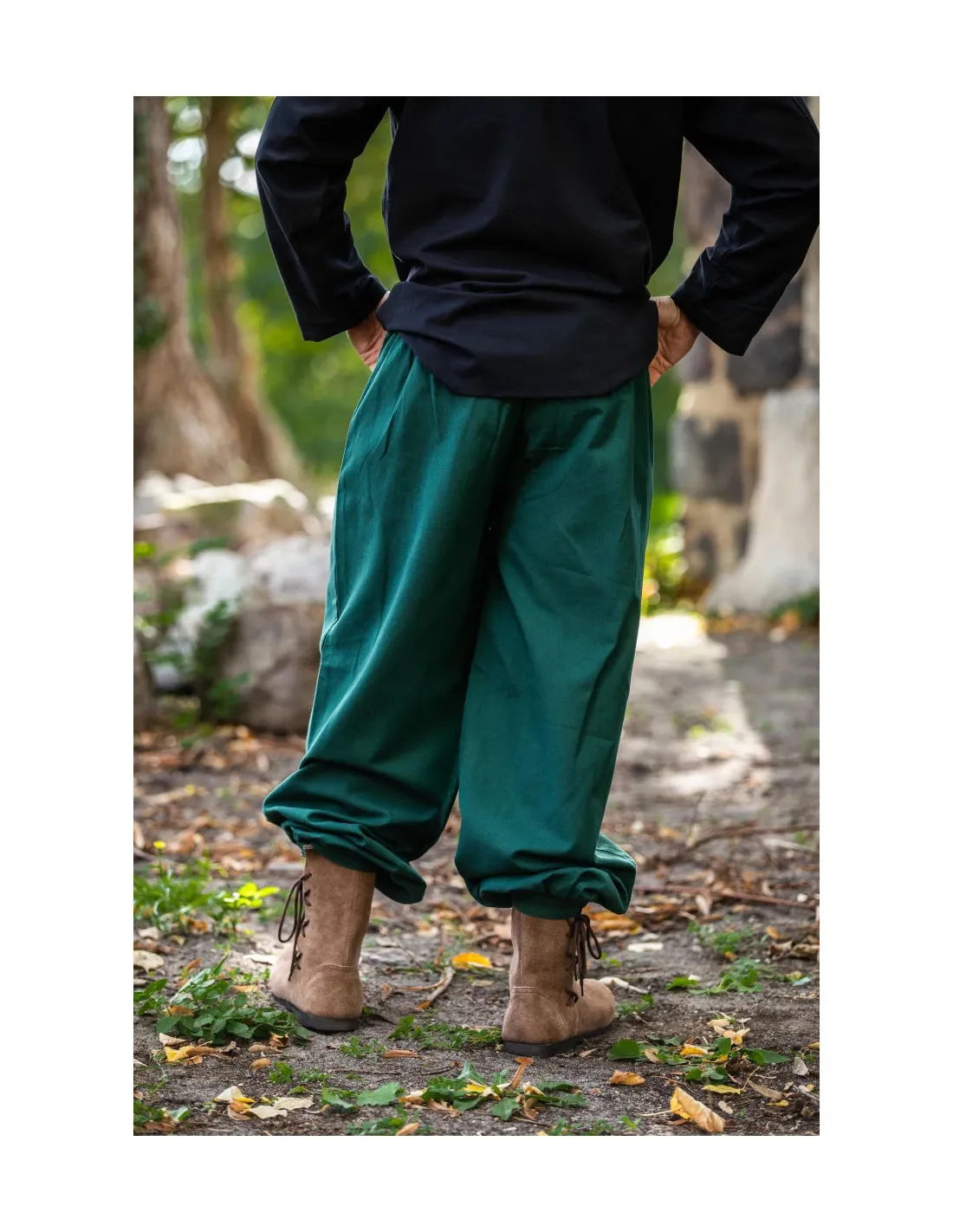 Pantalón medieval Gerold, color verde