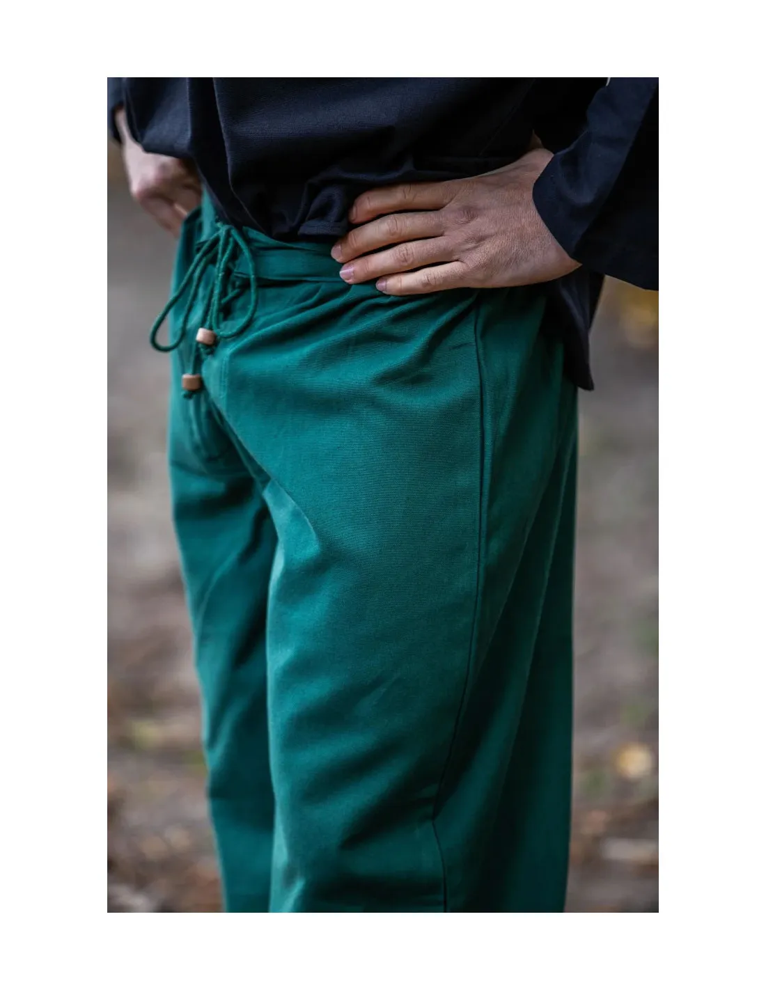 Pantalón medieval Gerold, color verde
