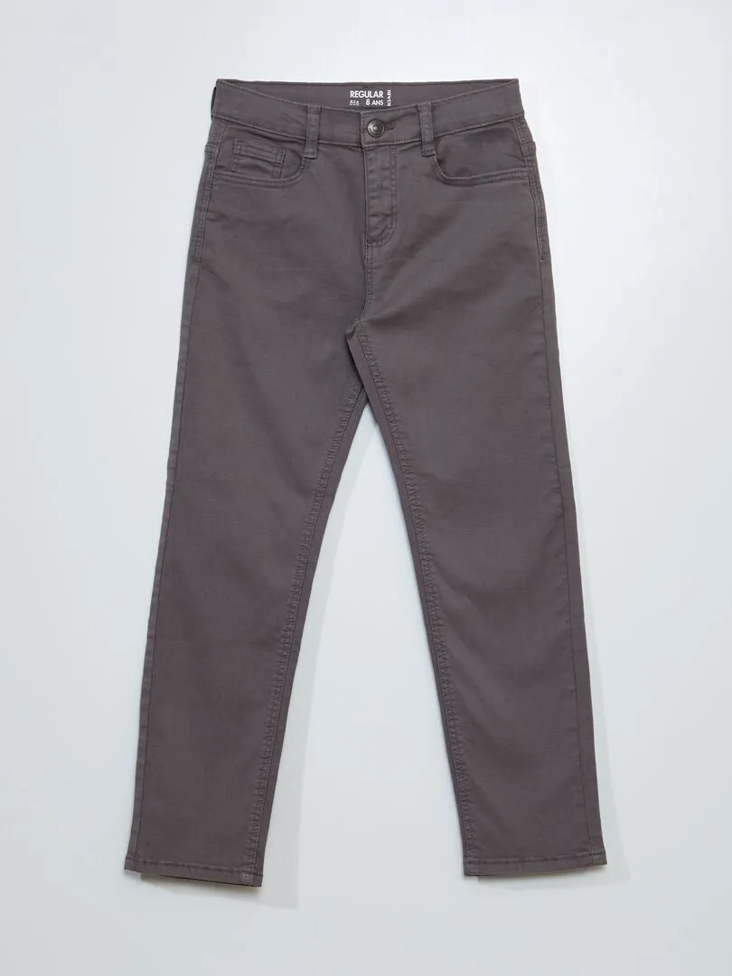 PANTALóN REGULAR DE SARGA  GRIS