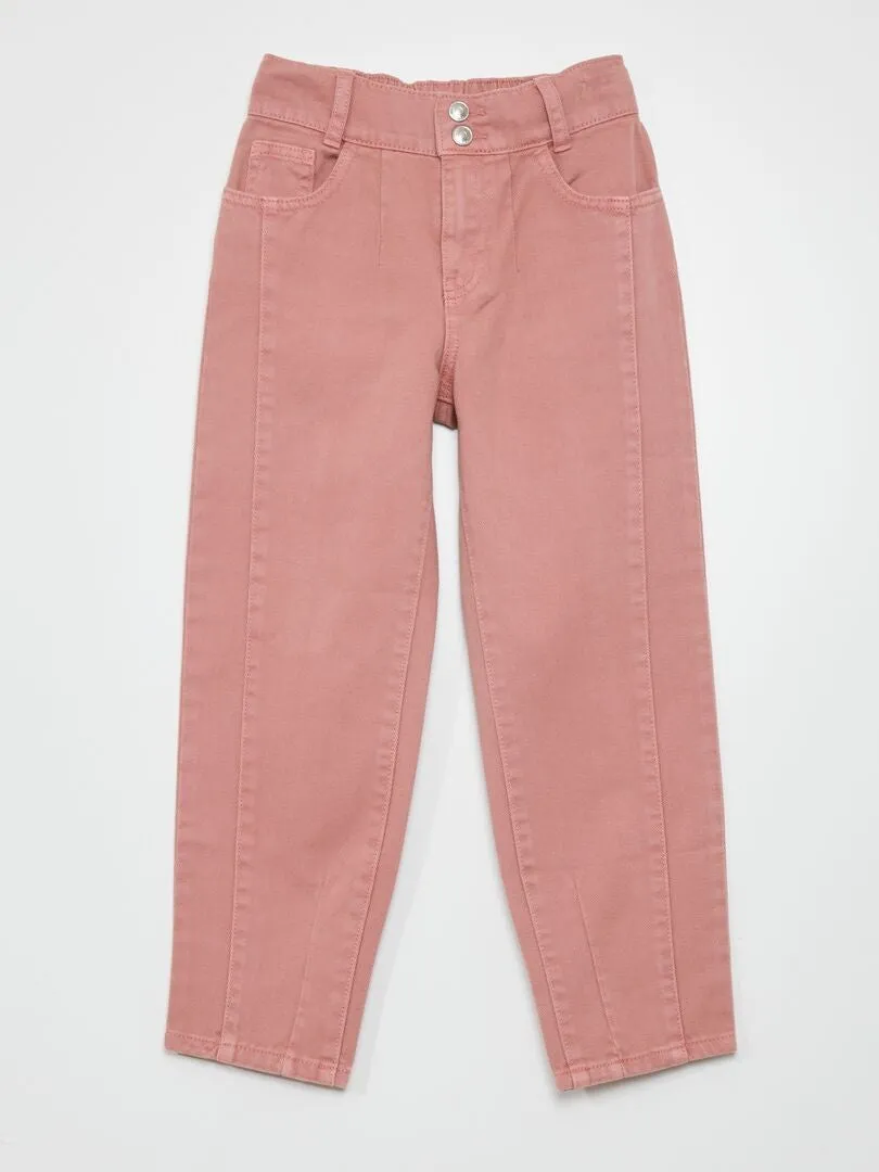 PANTALóN VAQUERO ABULLONADO  ROSA