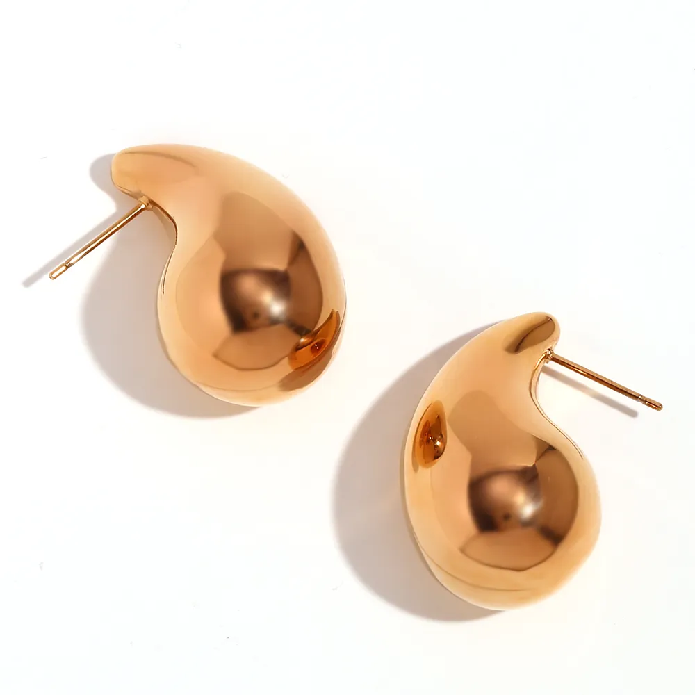 Pendientes Acero Gota 27mm Gold
