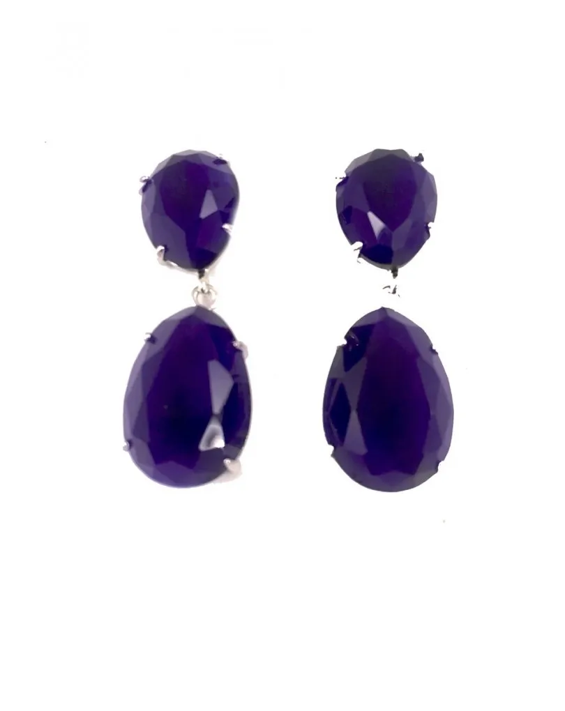 PENDIENTES DE PIEDRA, TOPACIO AZUL