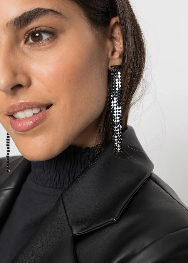 PENDIENTES GRIS OSCURONEGRO