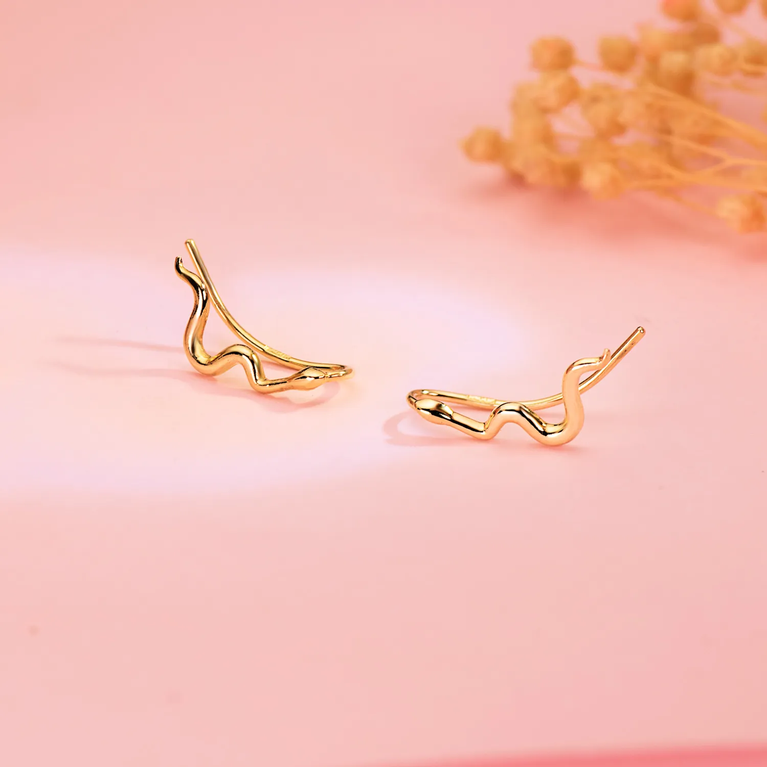 Pendientes Oro Trepadores Serpiente
