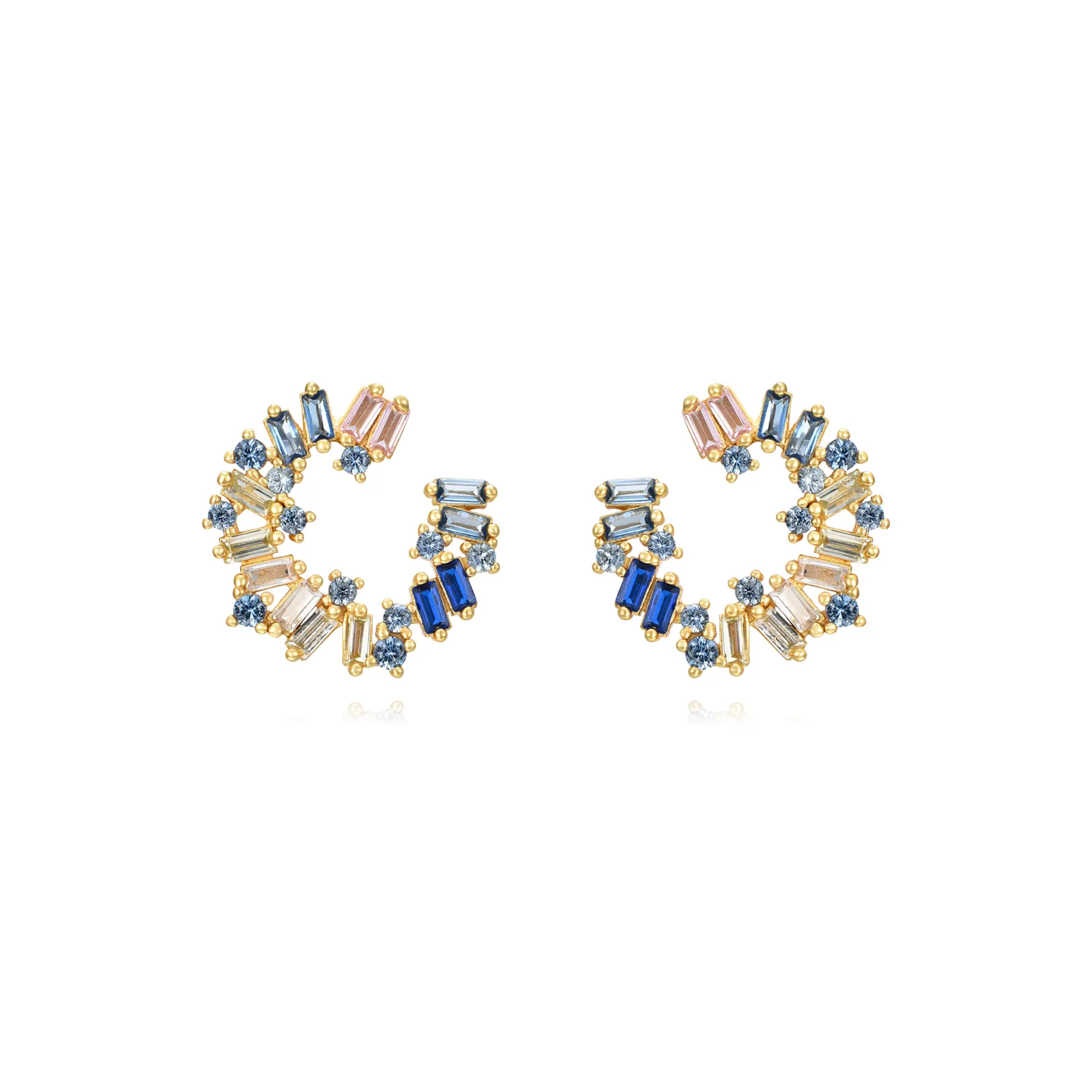 Pendientes Plata Onda Gold