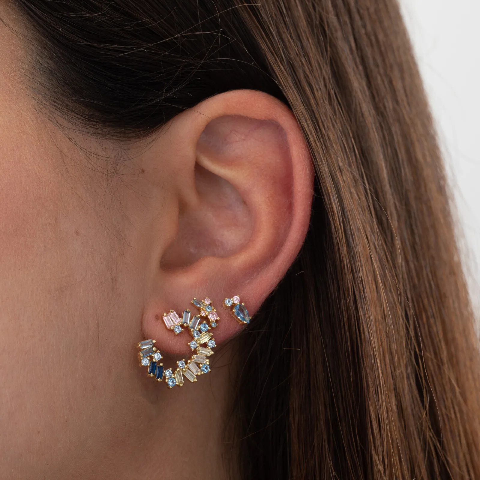 Pendientes Plata Onda Gold
