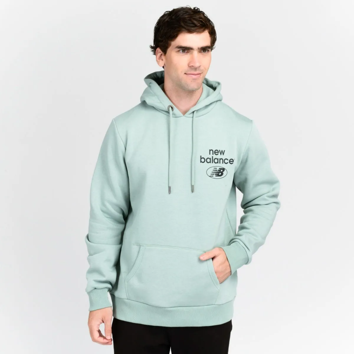 Polerón Lifestyle Hombre New Balance Hoodie Fleece Verde