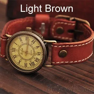 Retro Roman Scale Leather Watch