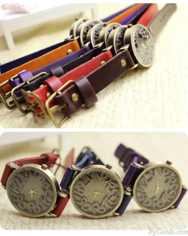 RETRO THREEDIMENSIONAL SCALE LEATHER WATCH