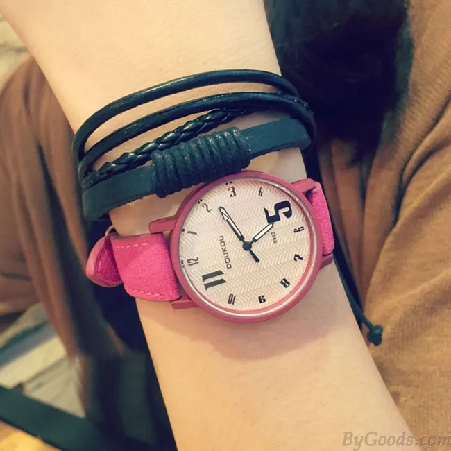 Retro Unique Personality Dial Leather Wrist watch