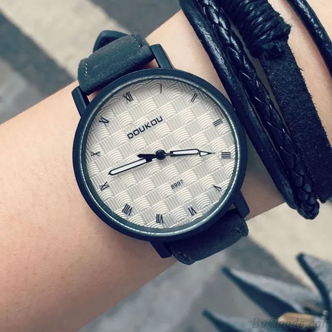 Retro Unique Personality Dial Leather Wrist watch