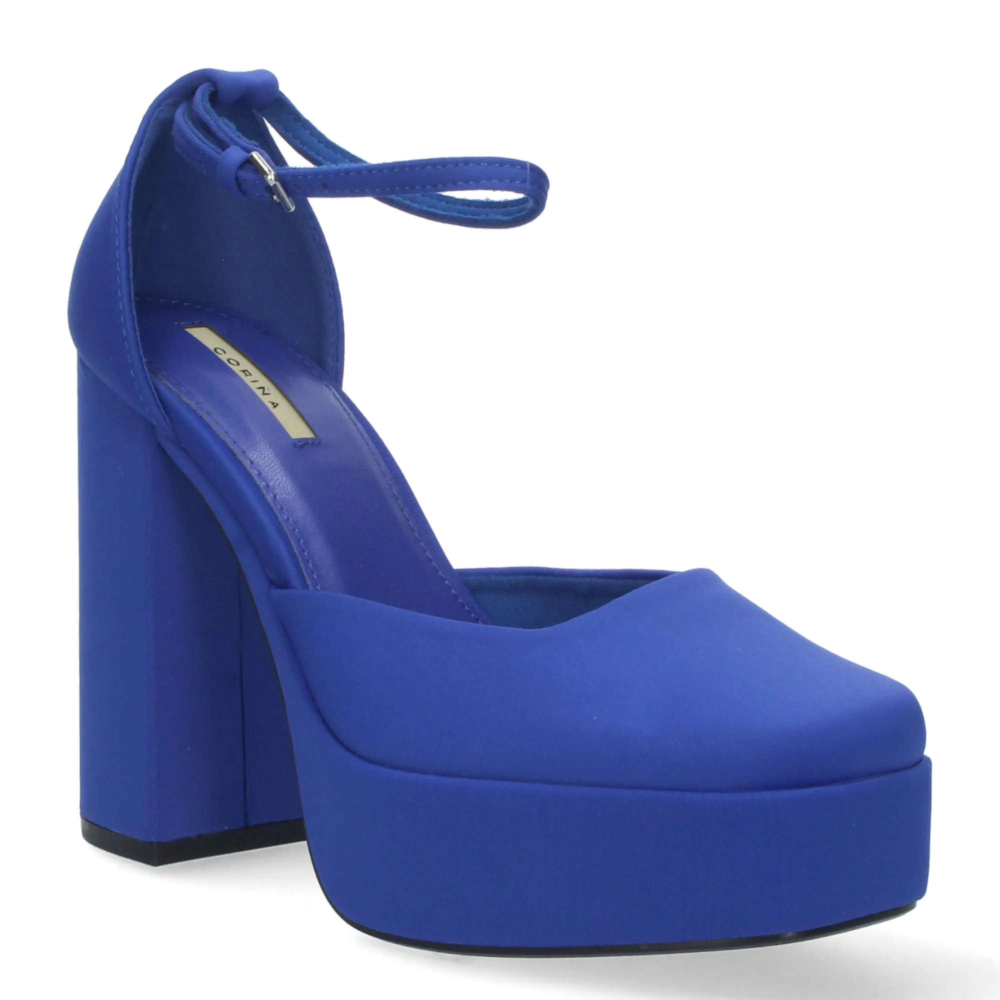 Sandalias de tacón y plataforma para fiesta mujer color azul M3230