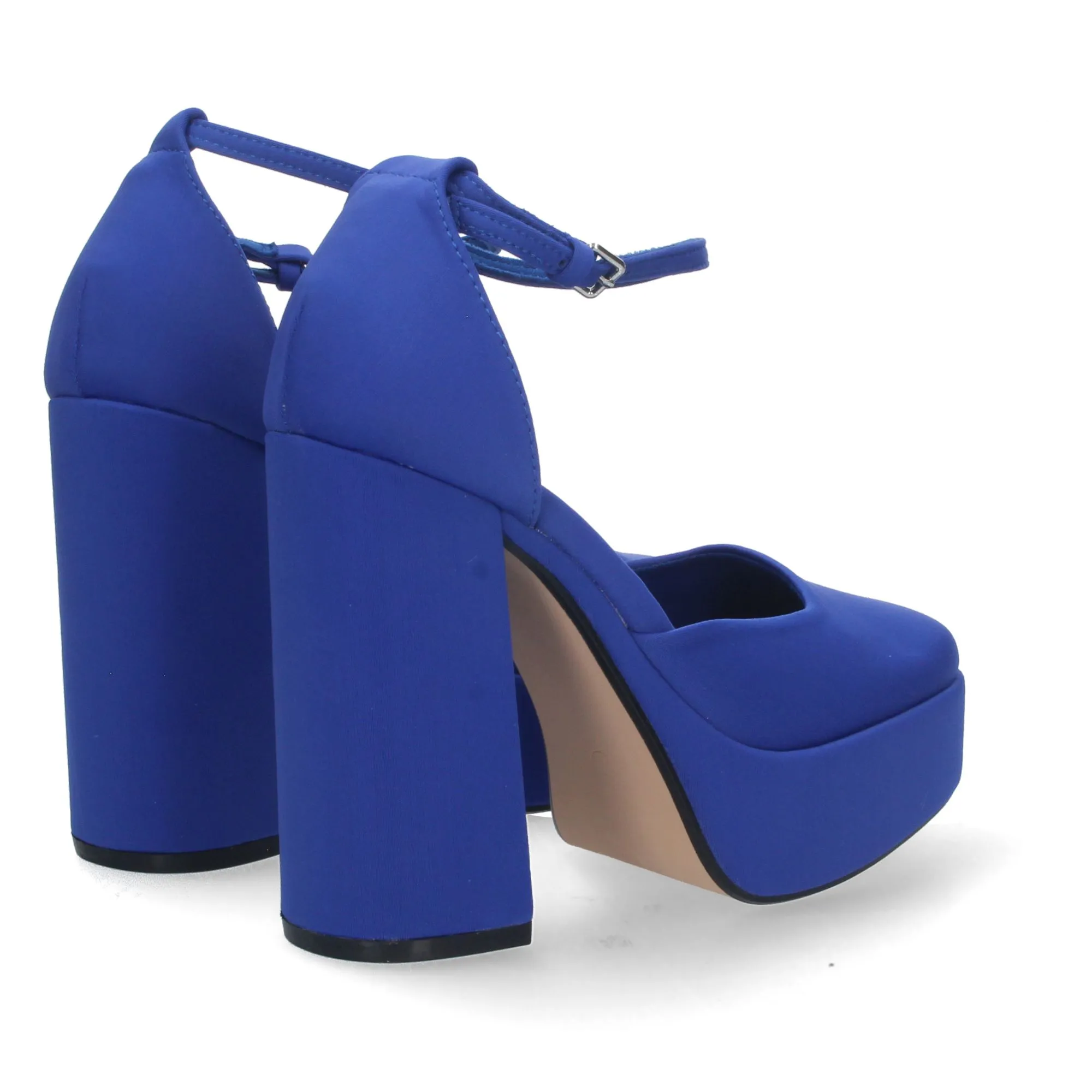 Sandalias de tacón y plataforma para fiesta mujer color azul M3230