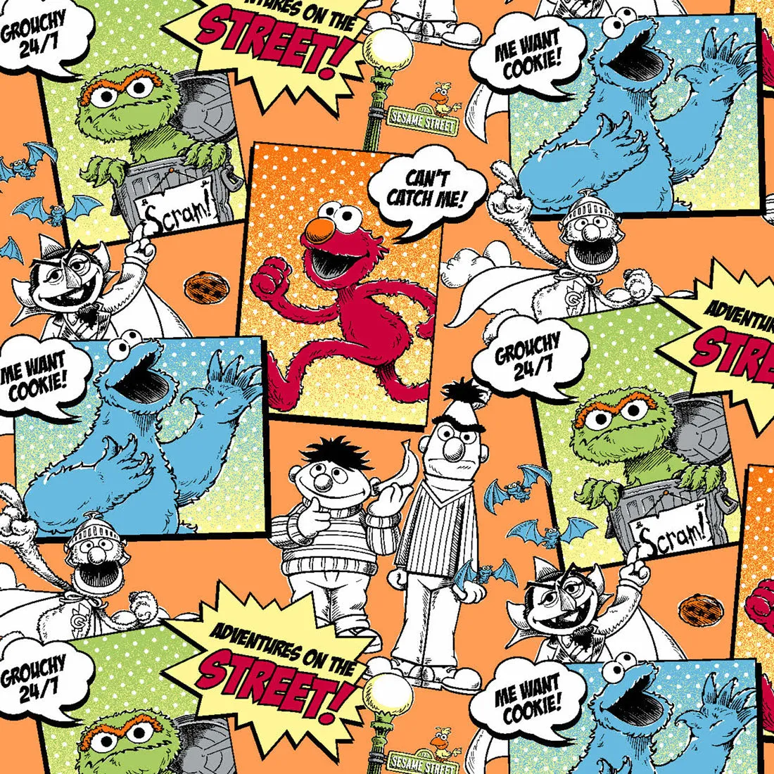 SESAME STREET VNECK TOP IN STREET ADVENTURES