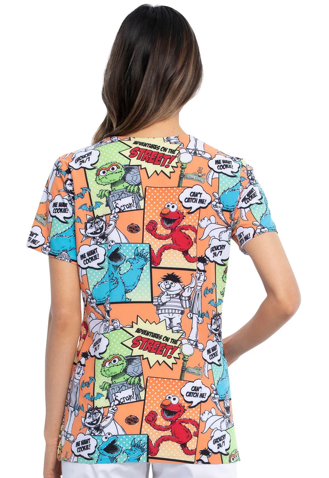 SESAME STREET VNECK TOP IN STREET ADVENTURES