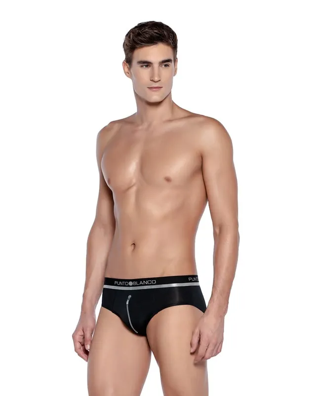 Slip Punto Blanco en microfibra mod. Unzip
