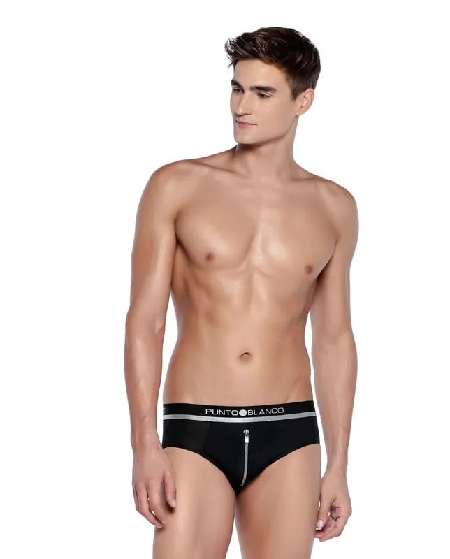 Slip Punto Blanco en microfibra mod. Unzip