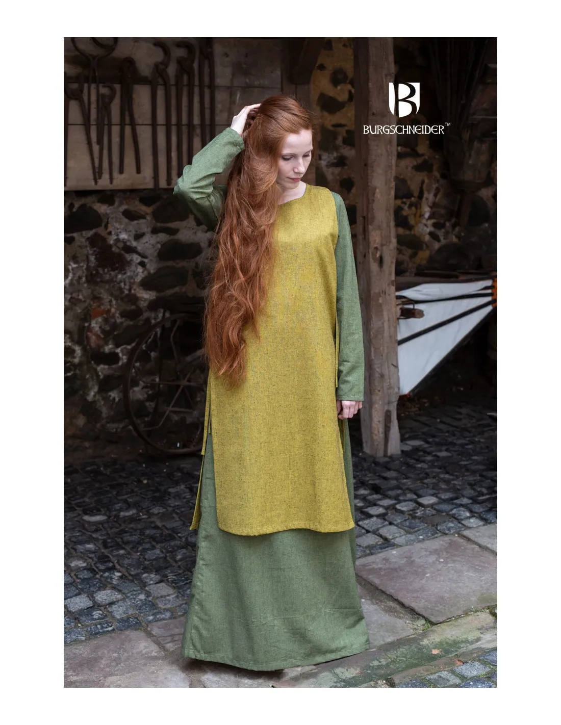 Sobrevesta Medieval Mujer Haithabu Mostaza