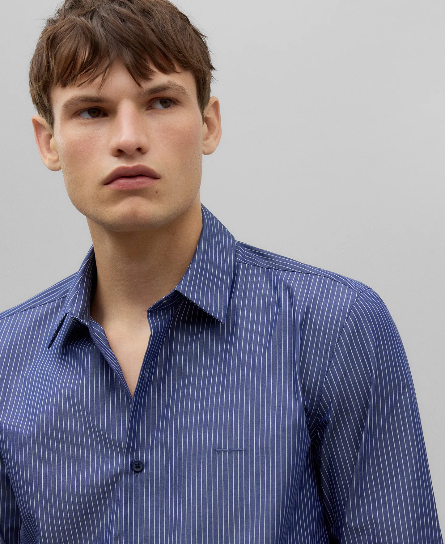 Striped cotton shirt man