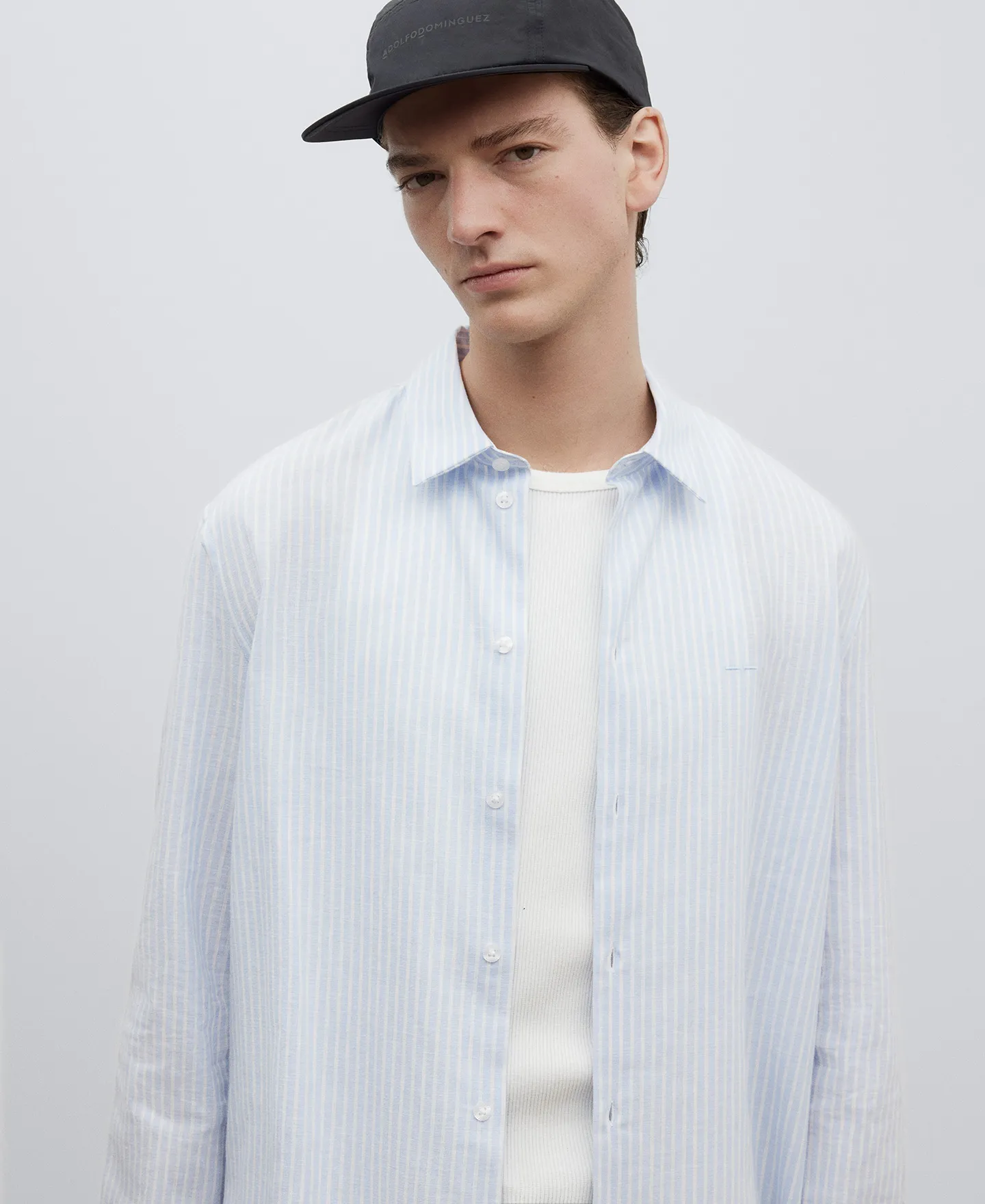 Striped shirt man