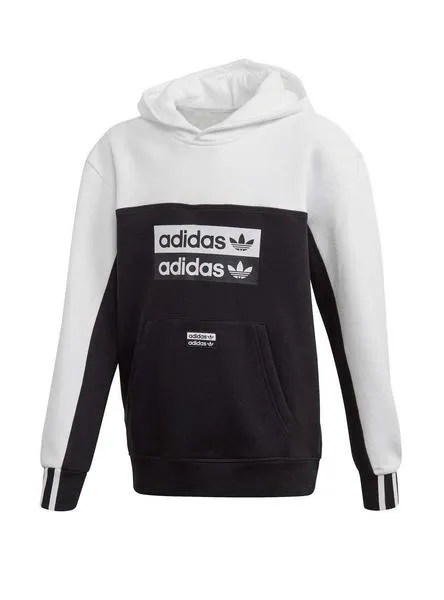 sudadera adidas hoodie negro blanco niño y niña