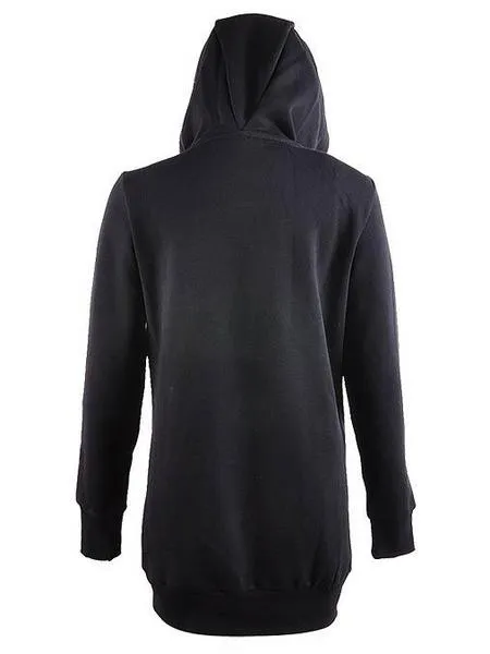 sudadera adidas long l hoodie negra mujer