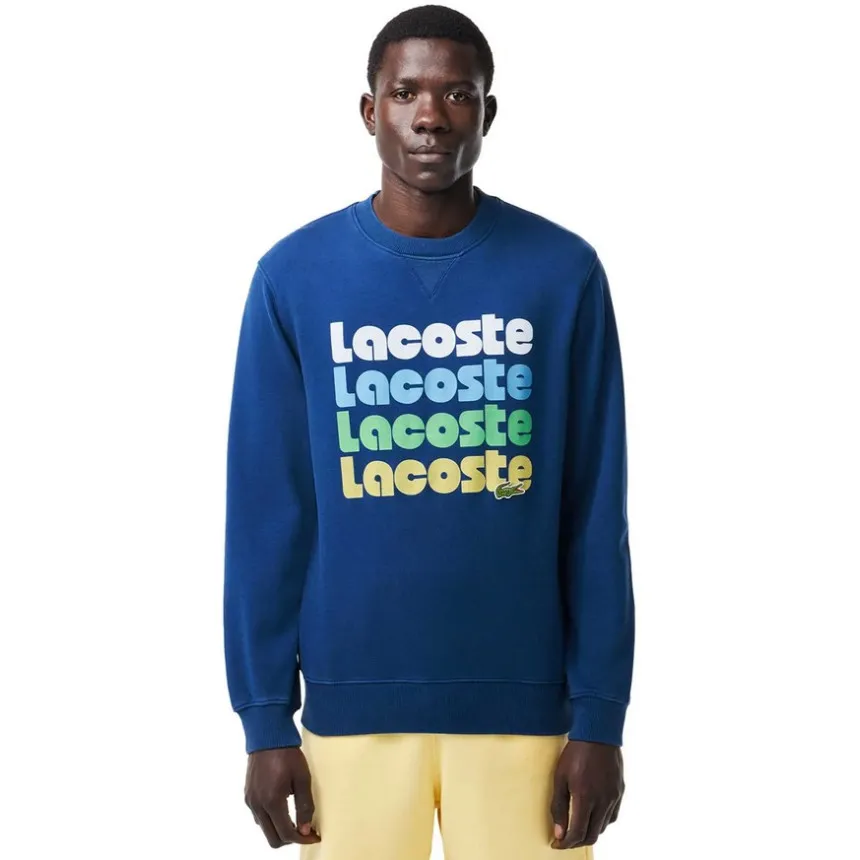 Sudadera Crew Lacoste Logo Retro Para Hombre