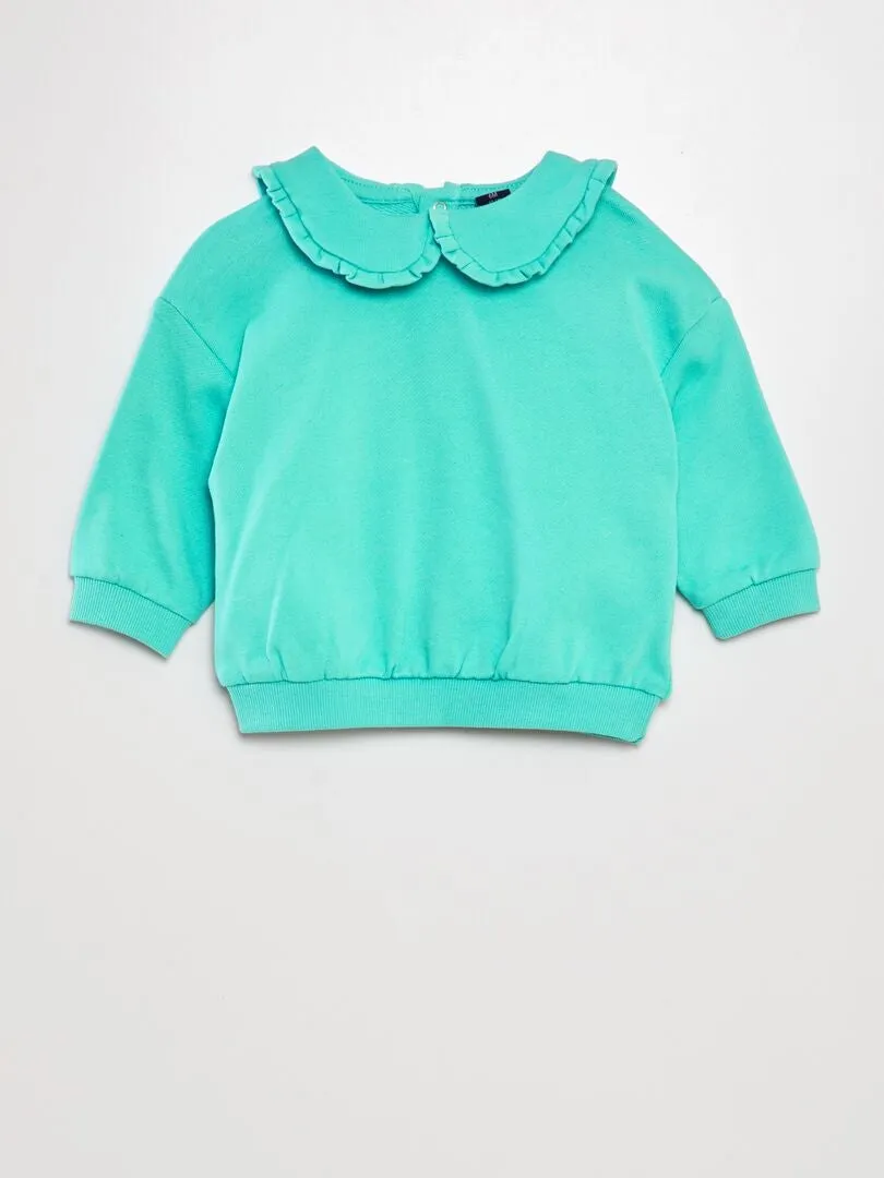 SUDADERA DE ALGODóN CON CUELLO BEBé  AZUL