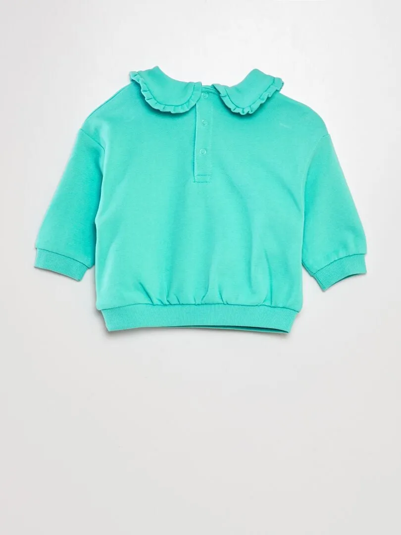 SUDADERA DE ALGODóN CON CUELLO BEBé  AZUL