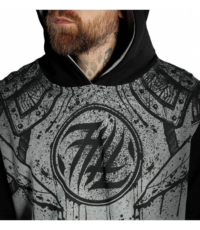 SUDADERA HOMBRE SAMURAI GRIS MANGA LARGA NEGRA HYRAW FW22M34