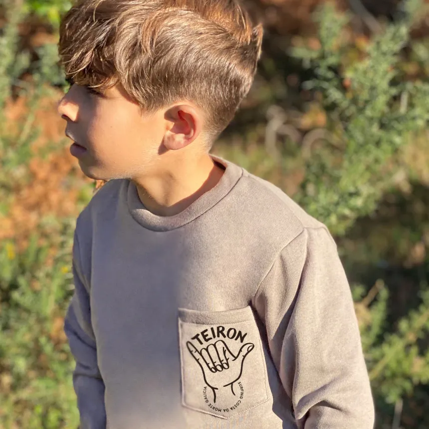 Sudadera Teiron Crew Pocket Hangloose Para Niños