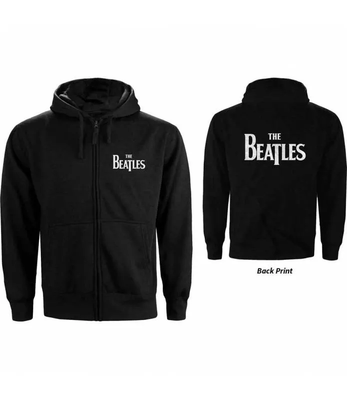 THE BEATLES Drop T Logo Sudadera Capucha y Cremallera Licencia Oficial RockOff BEATHOOD11MB