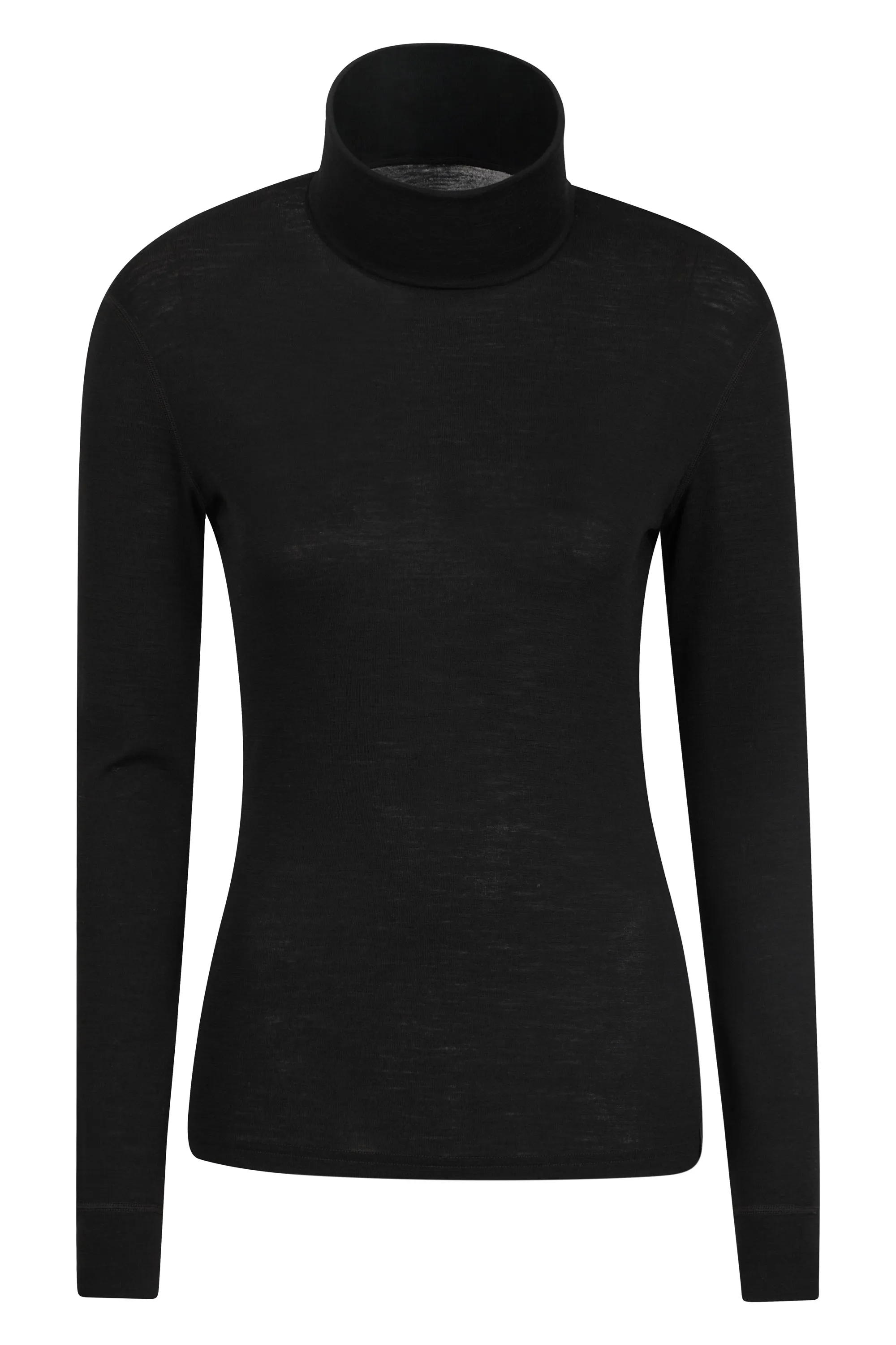 Top de merino con cuello vuelto para mujer