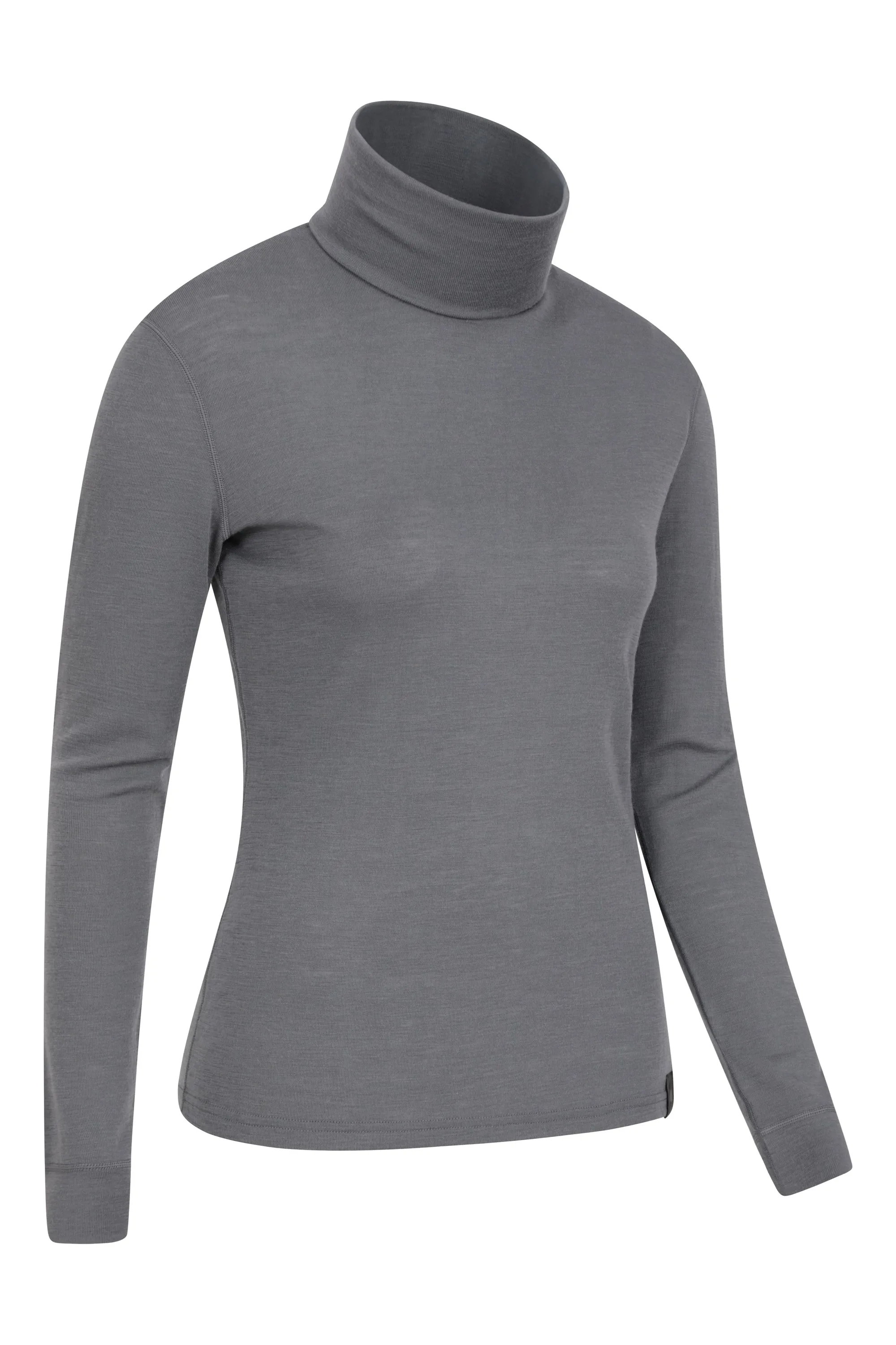 Top de merino con cuello vuelto para mujer