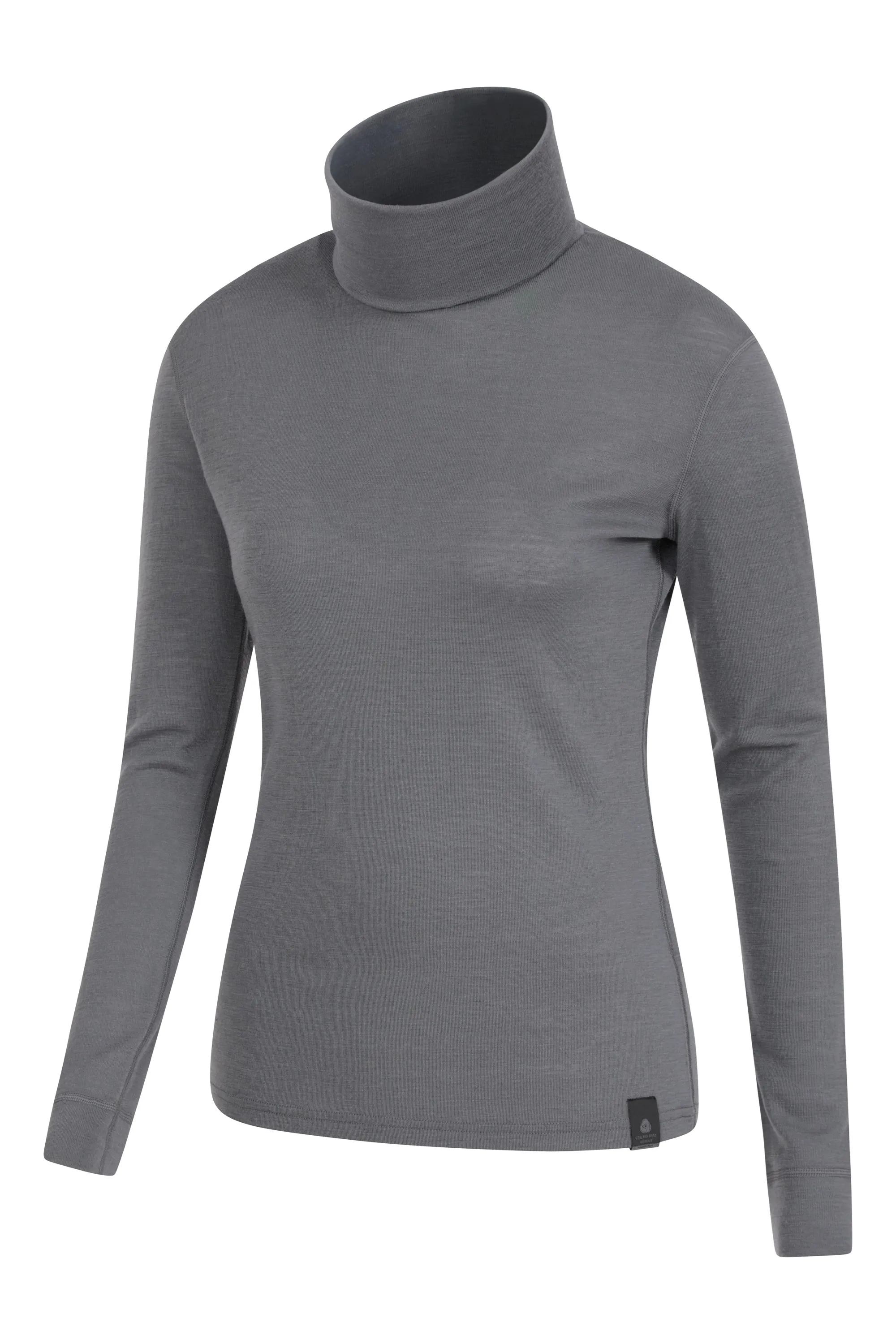 Top de merino con cuello vuelto para mujer