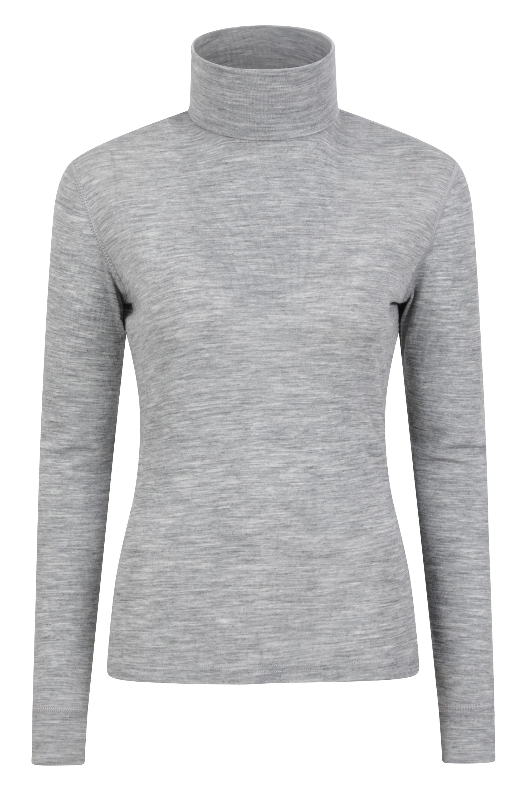 Top de merino con cuello vuelto para mujer