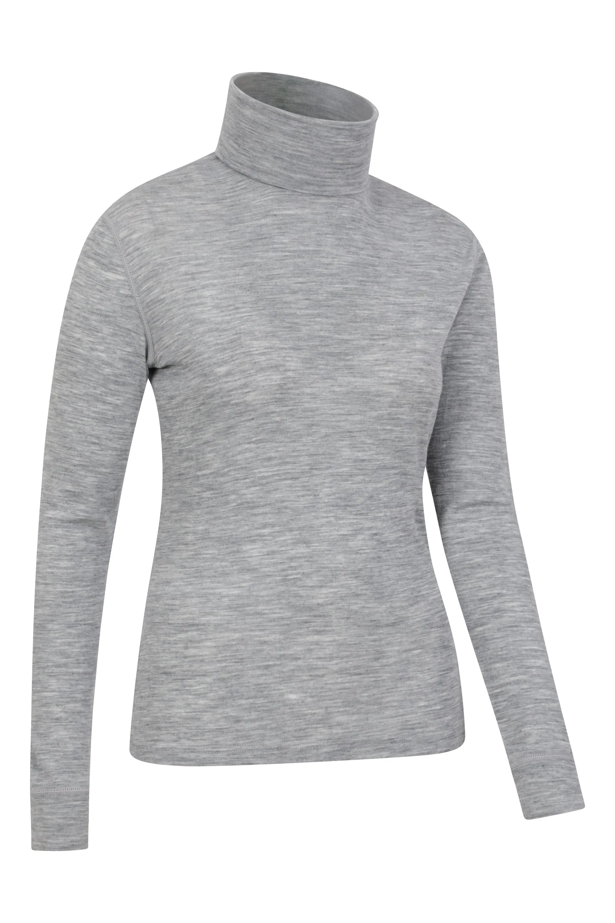 Top de merino con cuello vuelto para mujer