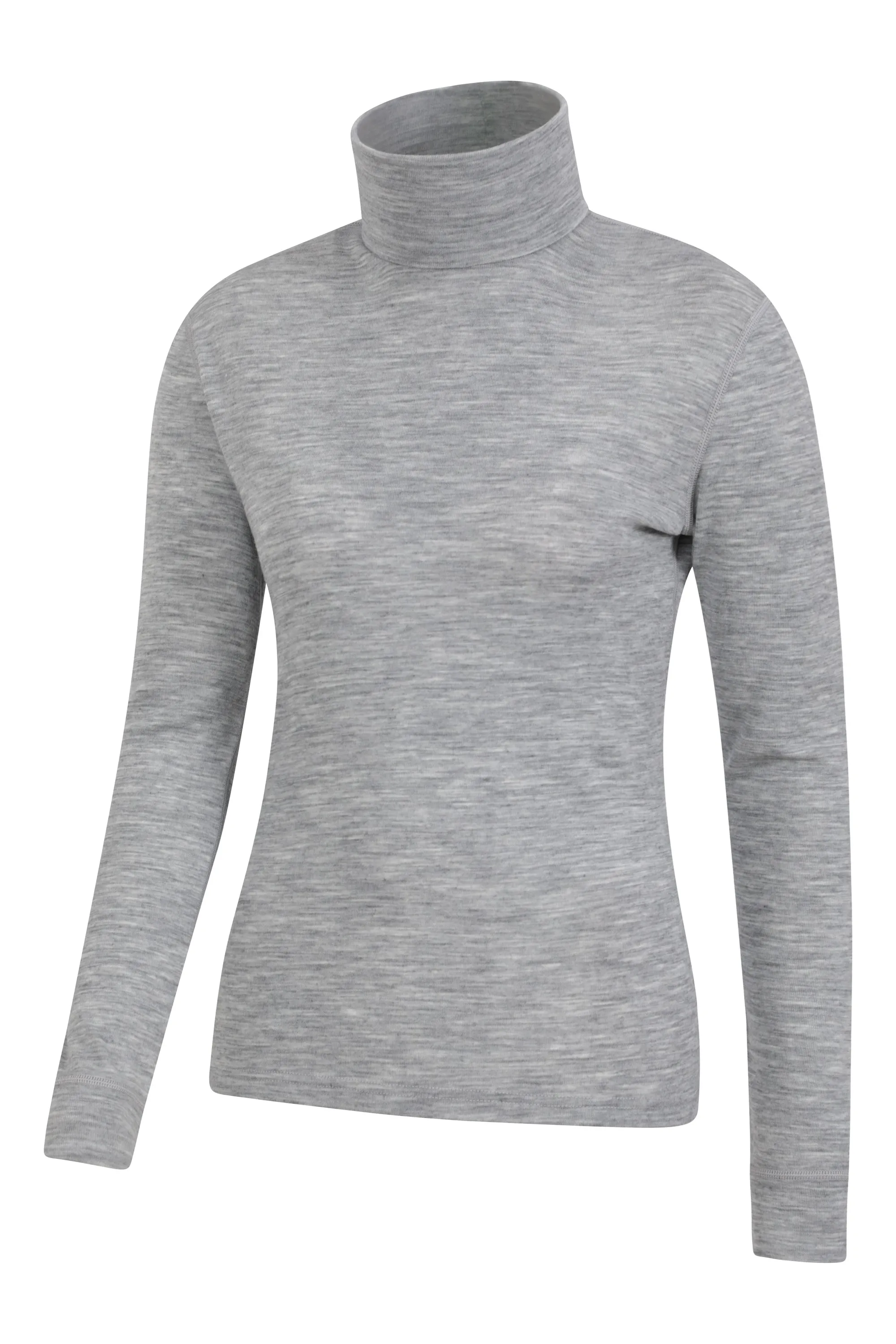 Top de merino con cuello vuelto para mujer