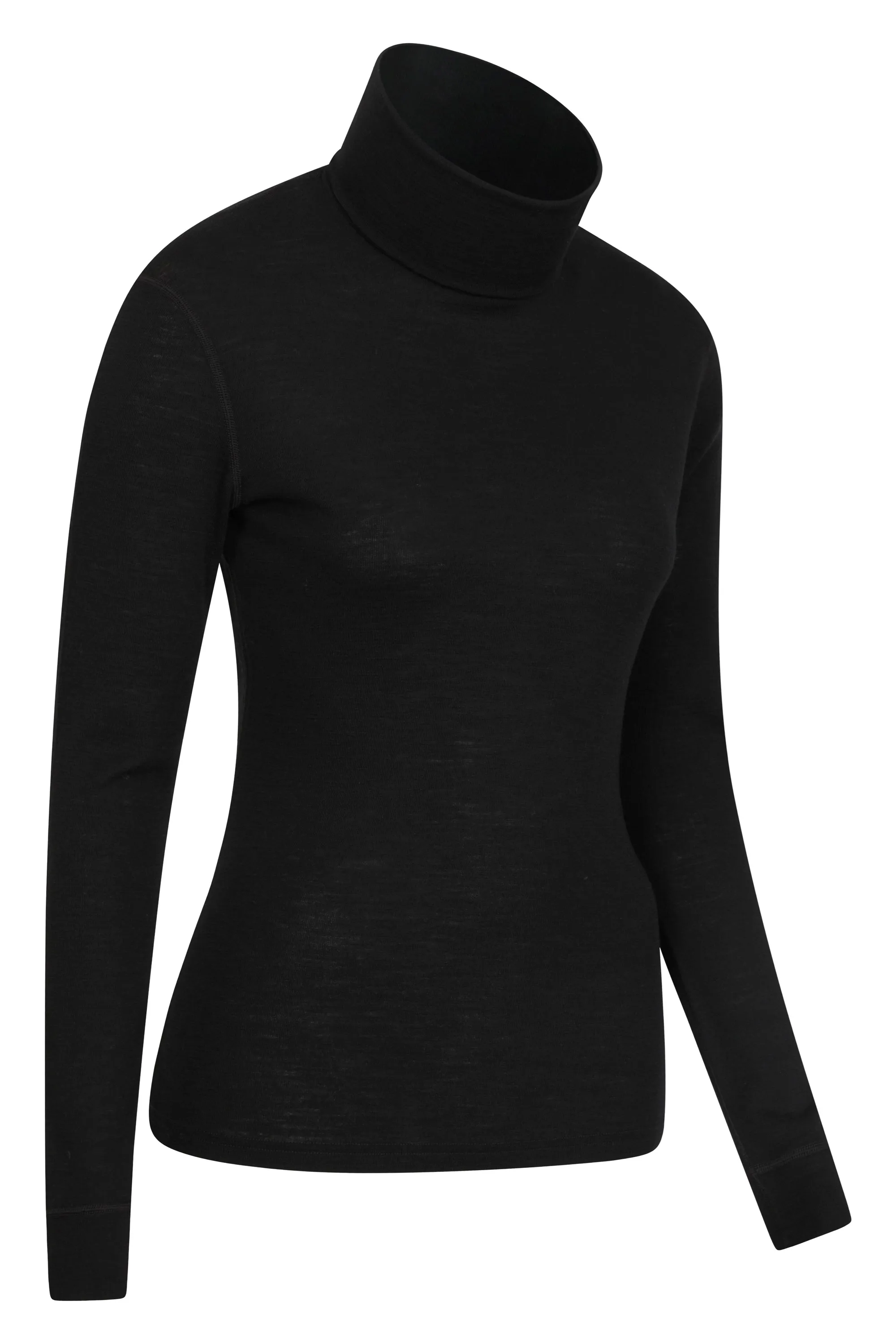 Top de merino con cuello vuelto para mujer