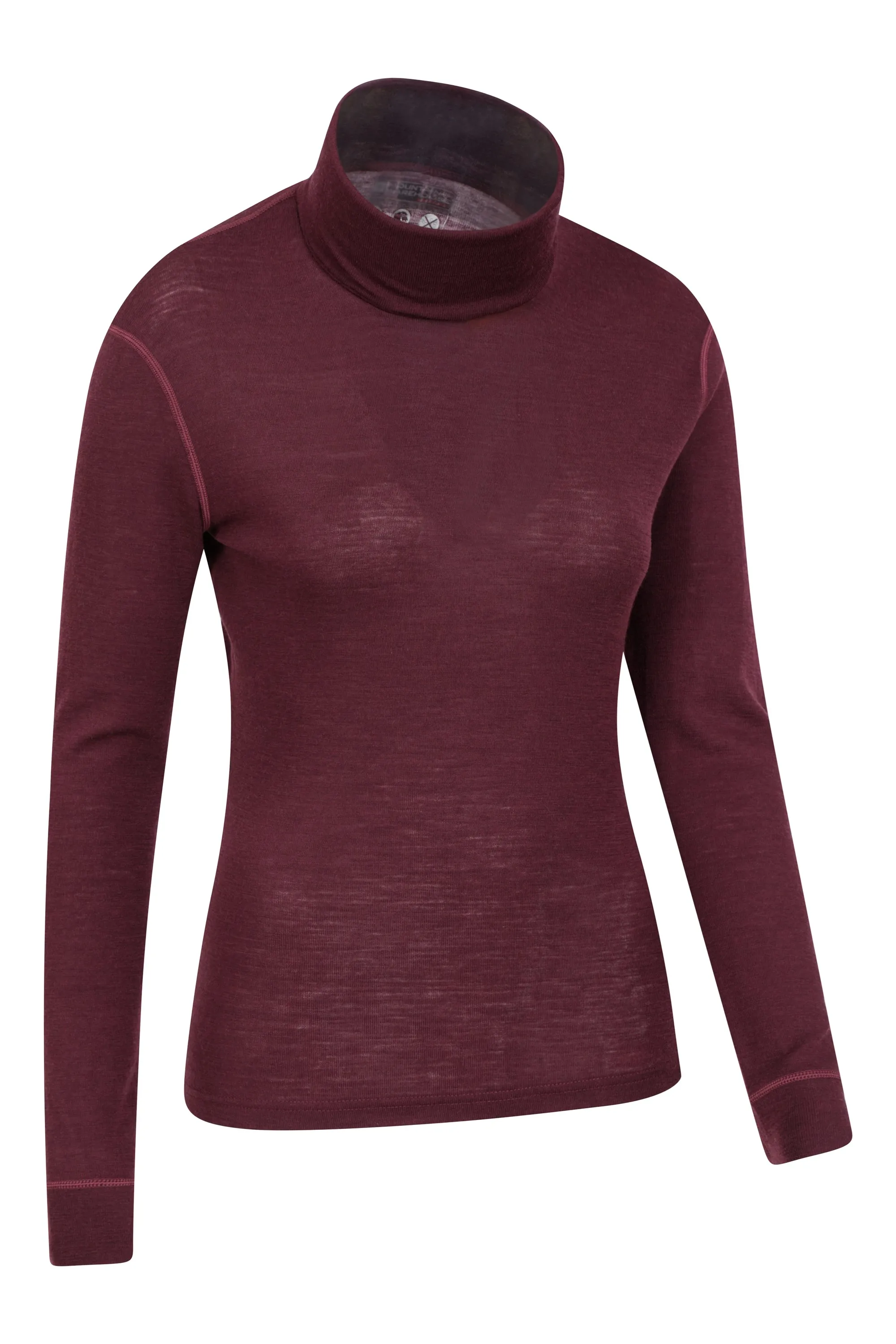 Top de merino con cuello vuelto para mujer