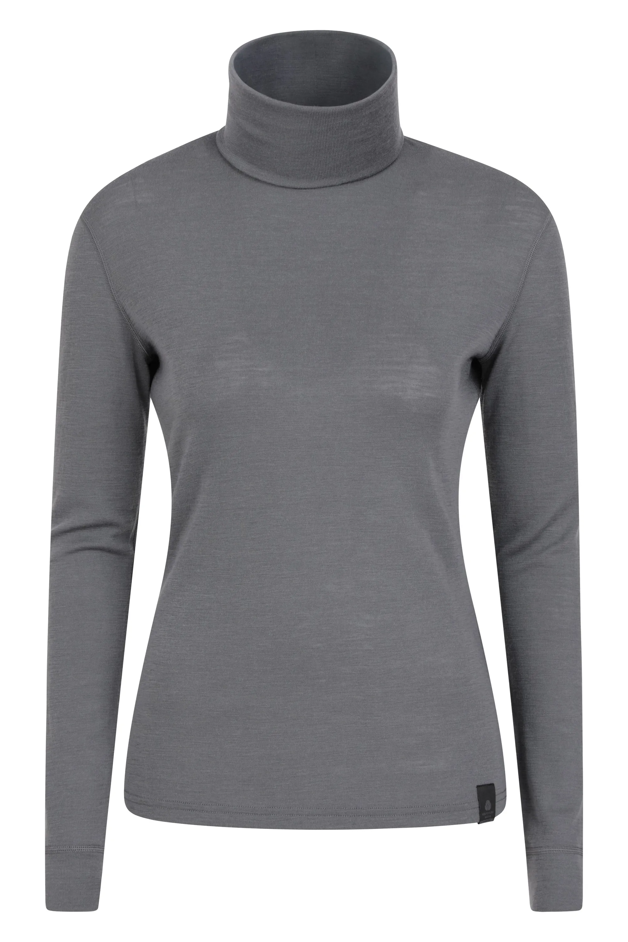 Top de merino con cuello vuelto para mujer