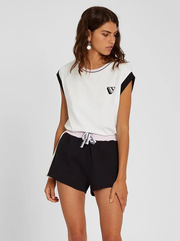 Top de punto VOLCOM Mujer de manga corta SIIYA – WHITE Ref. B0112105 blanca Nueva Colección
