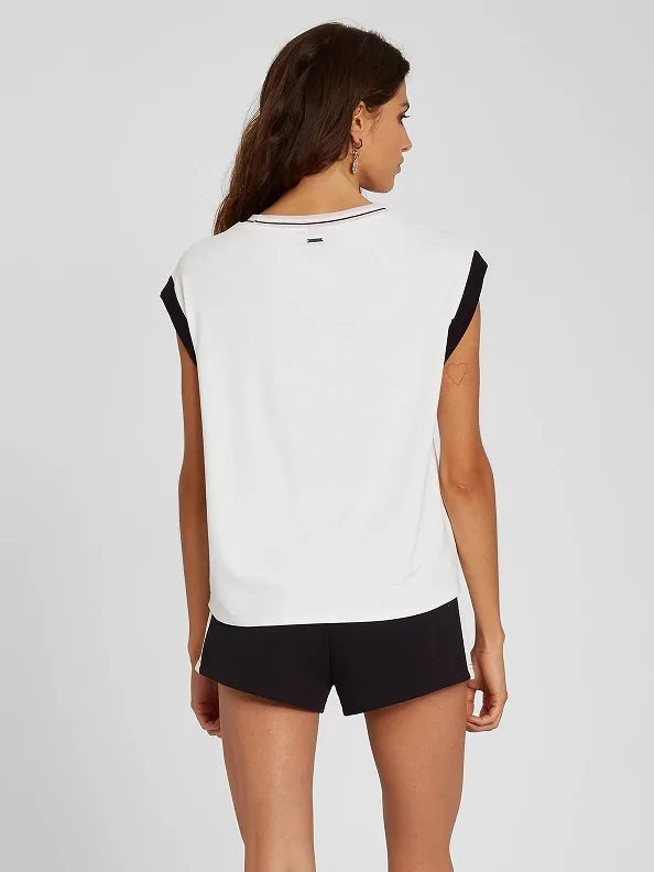 Top de punto VOLCOM Mujer de manga corta SIIYA – WHITE Ref. B0112105 blanca Nueva Colección