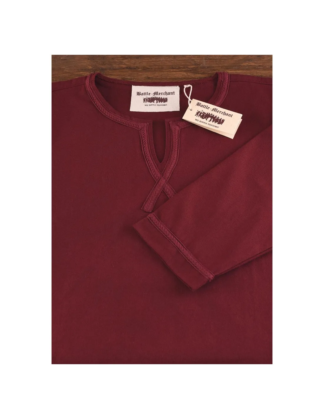 Túnica medieval larga Albrecht, rojo