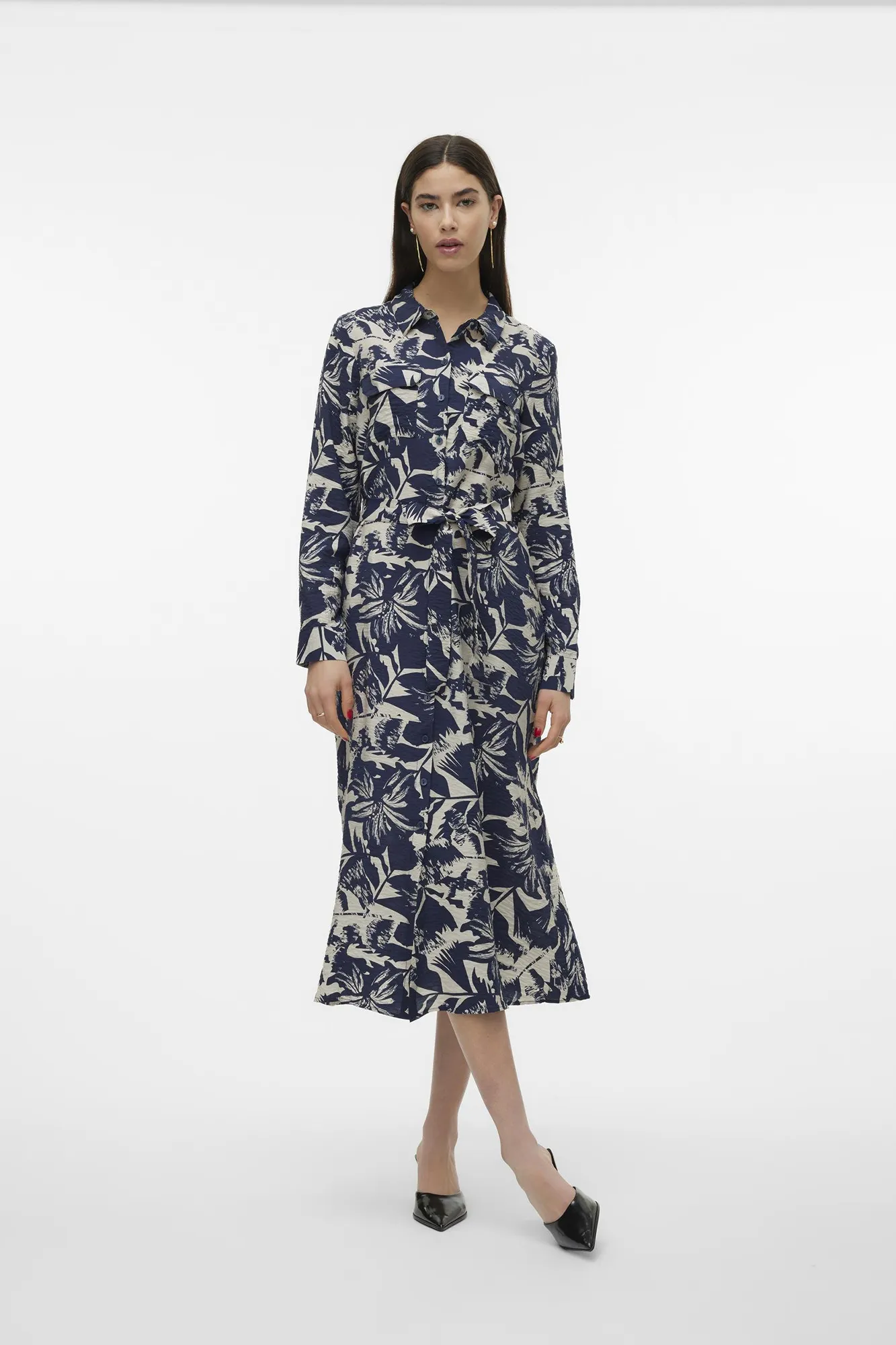 Vero Moda Vestido midi camisero