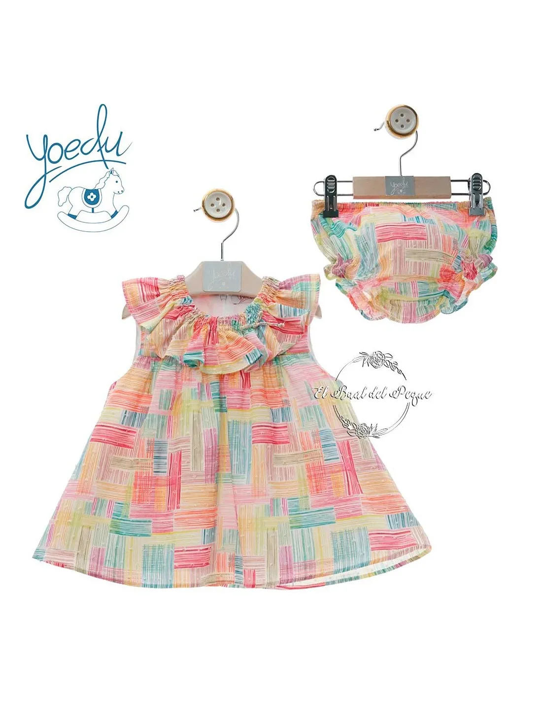 Vestido Bebé Niña Multicolor Yoedu Moda Infantil Familia Corales