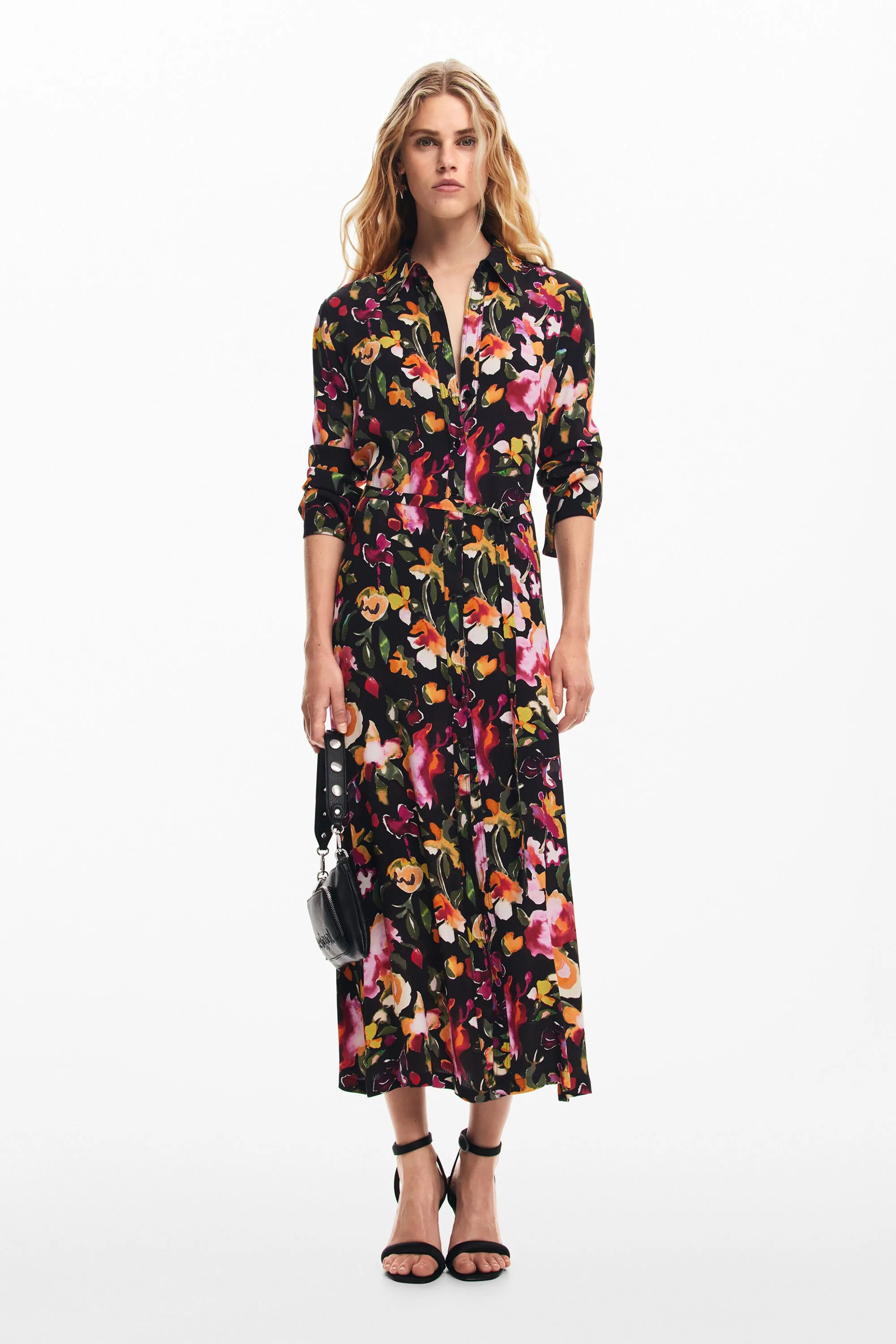 Vestido camisero flores