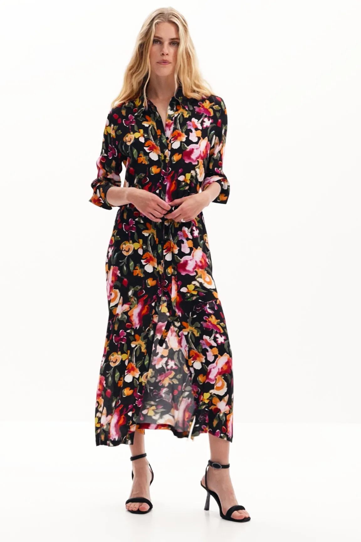 Vestido camisero flores